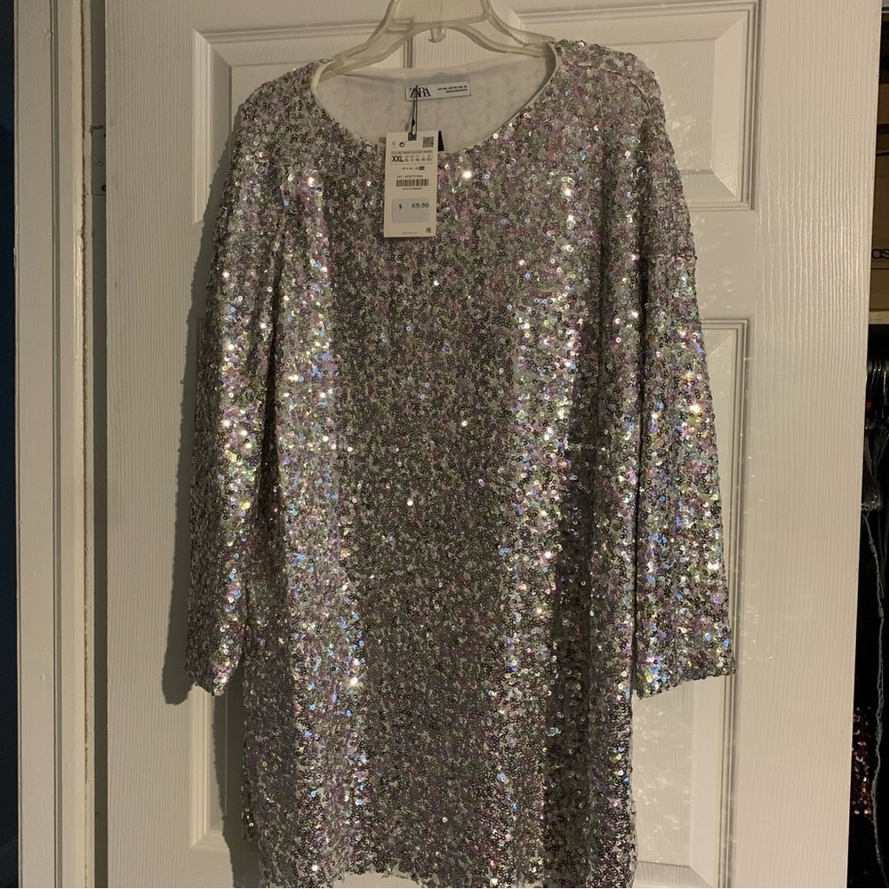 Silver sequins dress